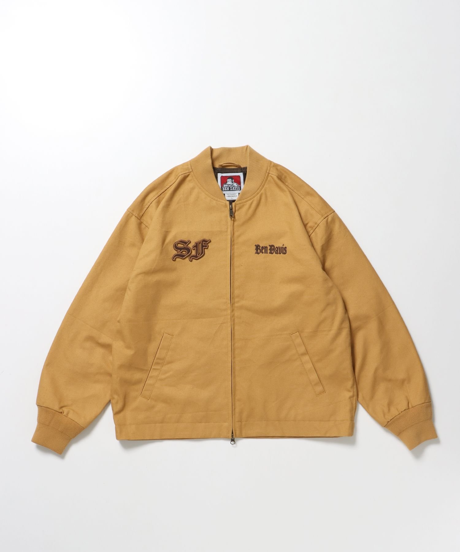 BEN DAVIS / WHITE LABEL 【BEN DAVIS(ベンデイビス)】MECHANIC EMB RIBBED JACKET / ワーク ジャケット 刺繍 ジャケット ダック アウター ナバル ジャケット・アウター その他のジャケット・アウター ブラウン ブラック カーキグリーン【送料無料】