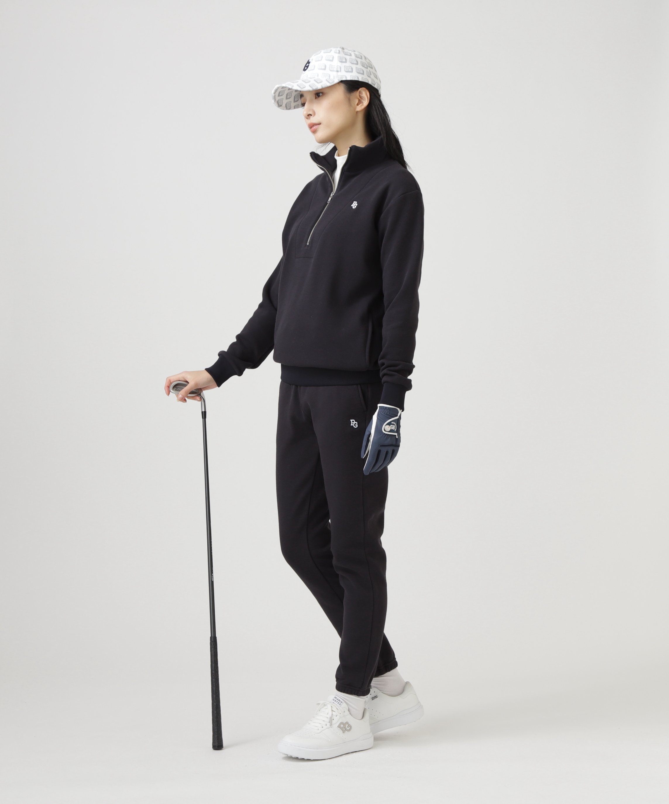 PEARLY GATES ツイル裏毛スウェットパンツ パーリーゲイツ パンツ その他のパンツ ネイビー グレー