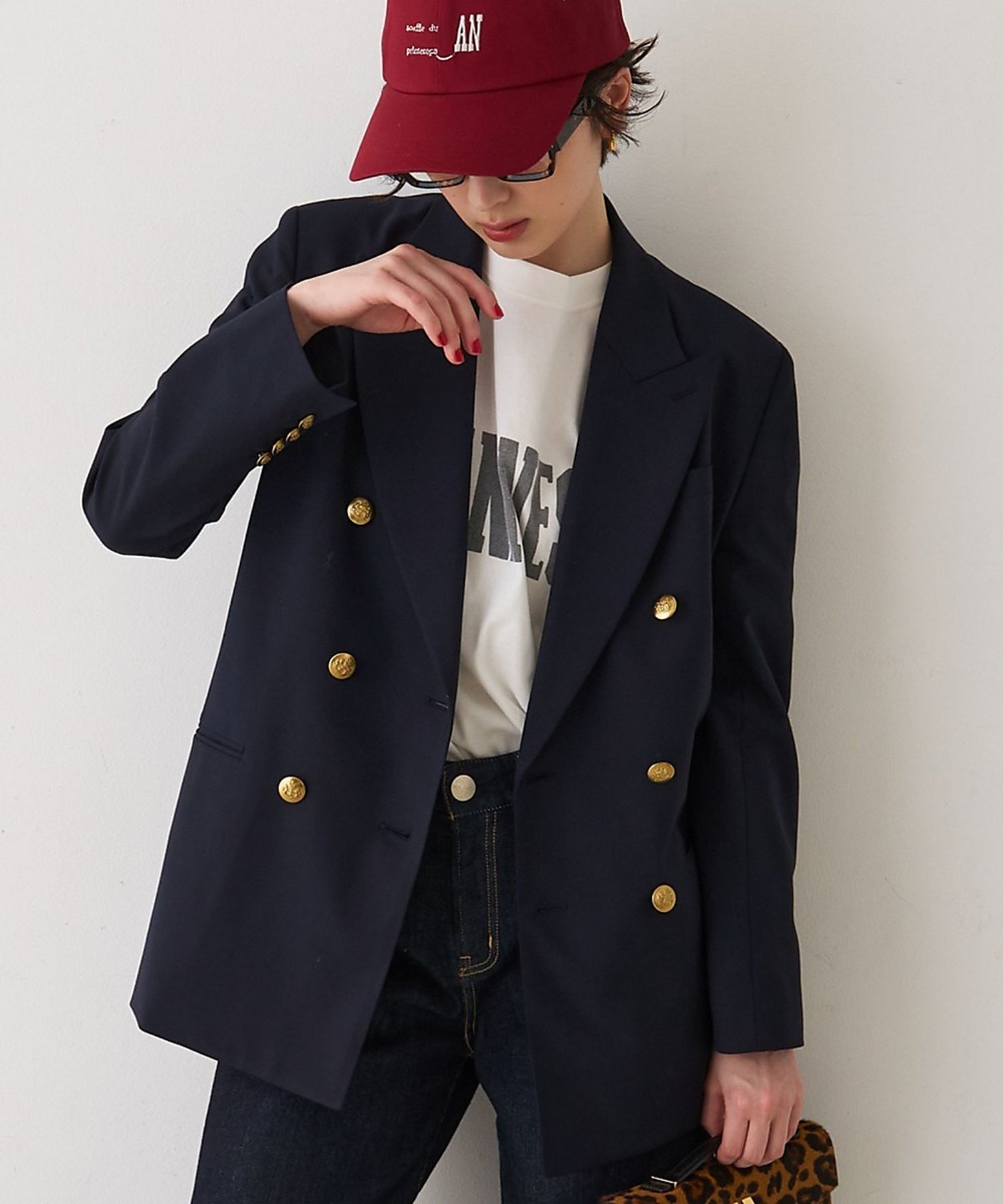 Rouge vif la cle メンズライクダブルジャケット ルージュ・ヴィフ ラクレ ジャケット・アウター テーラードジャケット・ブレザー ネイビー ブラック