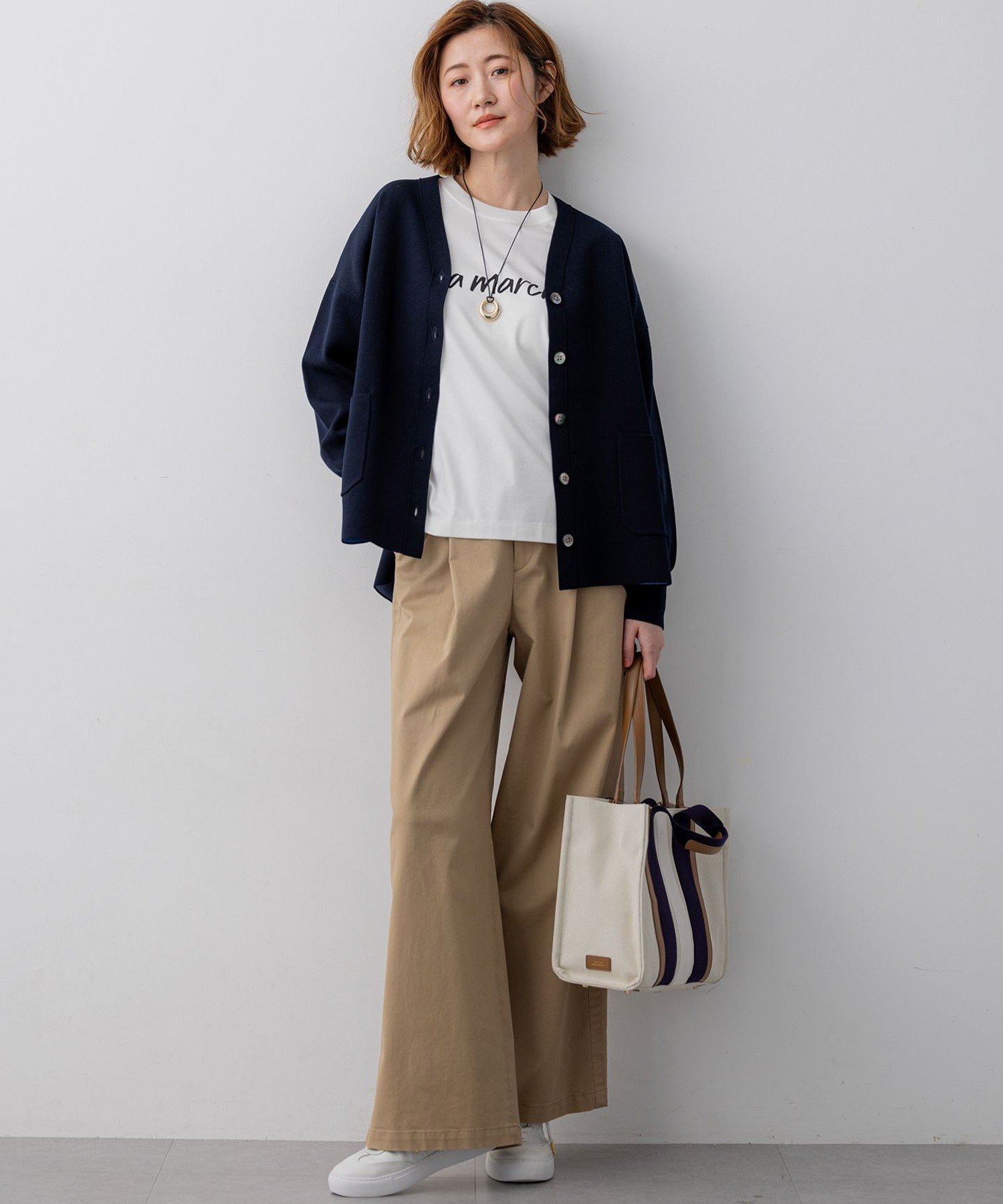 【SALE／30%OFF】23区 バイカラーダブルフェイス ニット カーディガン ニジュウサンク トップス カーディガン イエロー ブルー【送料無料】 stylife-15483085 Rakuten Fashion サンプル画像3