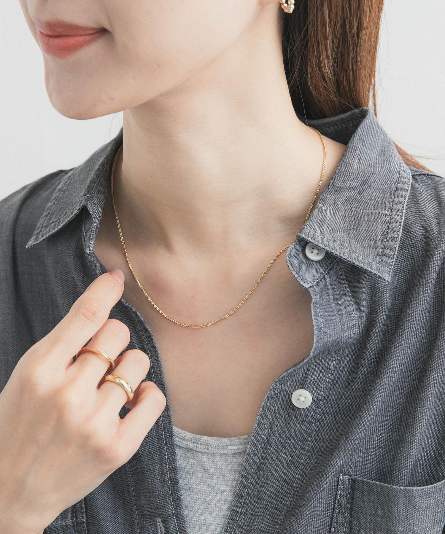 URBAN RESEARCH DOORS シンガポールチェーンネックレス アーバンリサーチドアーズ アクセサリー・腕時計 ネックレス ゴールド シルバー