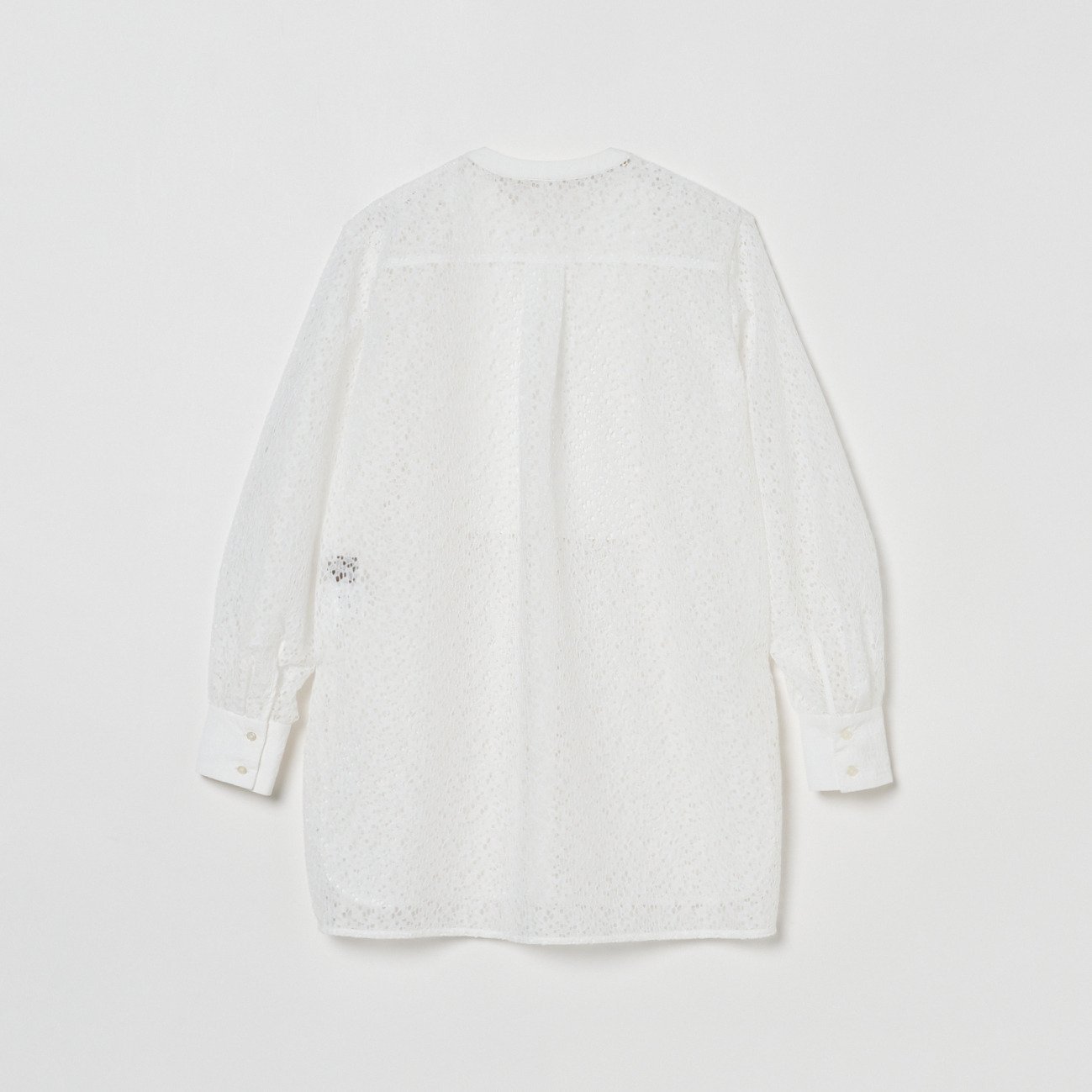 HELIOPOLE LACE COLLARLESS SHIRT エリオポール トップス シャツ・ブラウス ブラック ホワイト