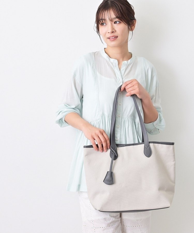 Dessin 【A4収納可】キャンバス*レザー調トート デッサン バッグ トートバッグ グレー ブラック【送料無料】