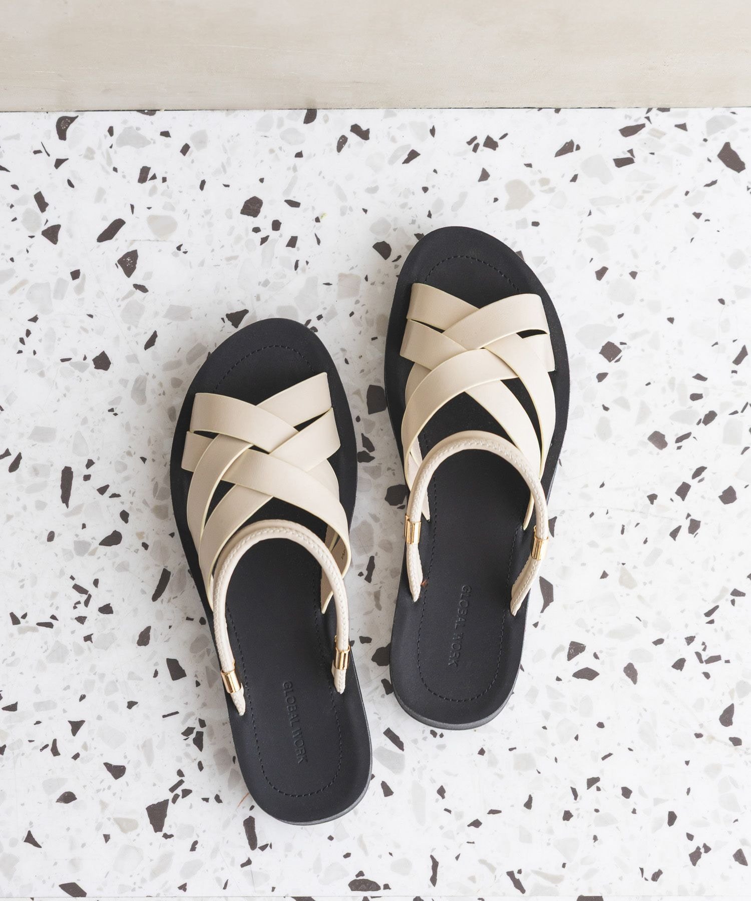 【SALE／36%OFF】GLOBAL WORK らくっション2WAYサンダル/671855 グローバルワーク シューズ・靴 サンダル ブラック ホワイト ベージュ stylife-15697044 Rakuten Fashion サンプル画像2