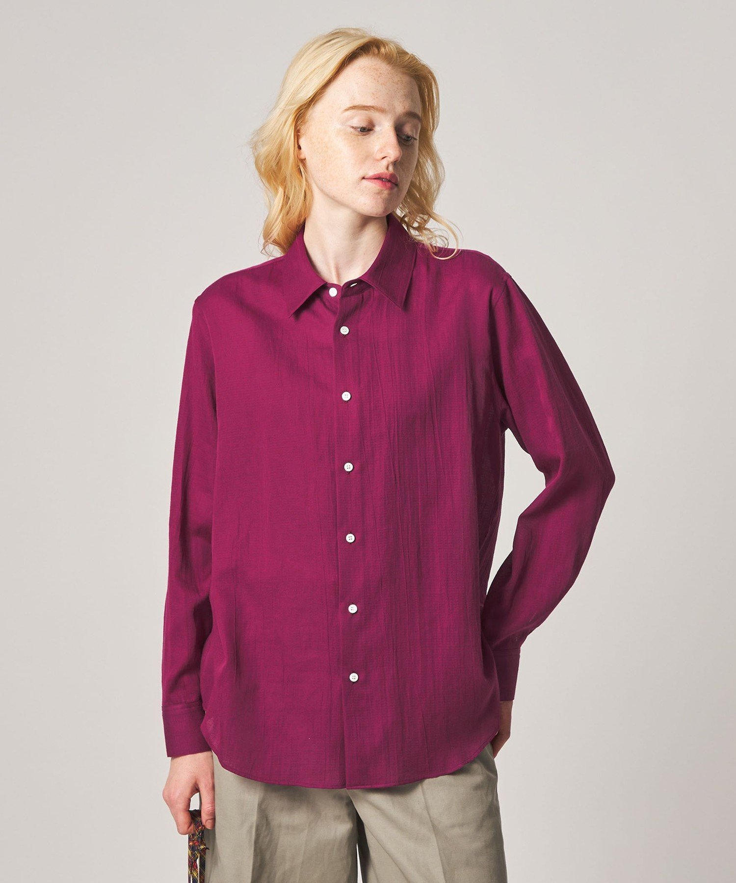 Steven Alan ＜Steven Alan＞ドビー サテン シャツ ビューティー＆ユース ユナイテッドアローズ トップス シャツ・ブラウス ホワイト ブラック ピンク