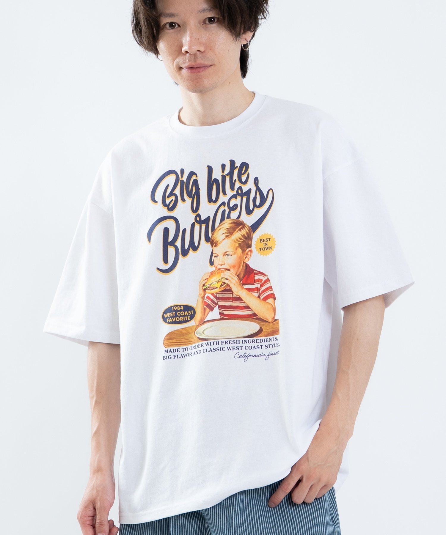 SIDEWAY STANCE SIDEWAY STANCE サイドウェイスタンス ハンバーガー 半袖Tシャツ インプローブス トップス カットソー・Tシャツ ブラック ホワイト