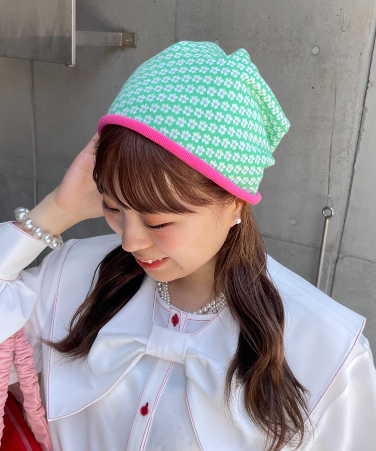 CIAOPANIC TYPY 【HELLO.SANFRANCISCO】花柄リブビーニー チャオパニックティピー 帽子 その他の帽子 ブラック グリーン