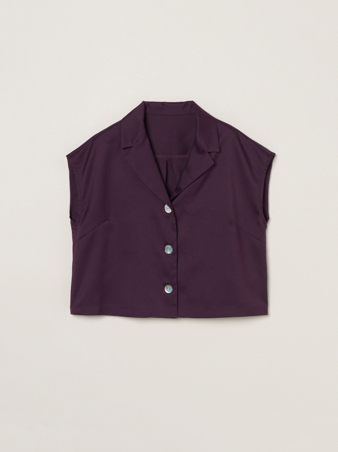 three dots Glossy twill tops スリードッツ トップス シャツ・ブラウス パープル ブラック