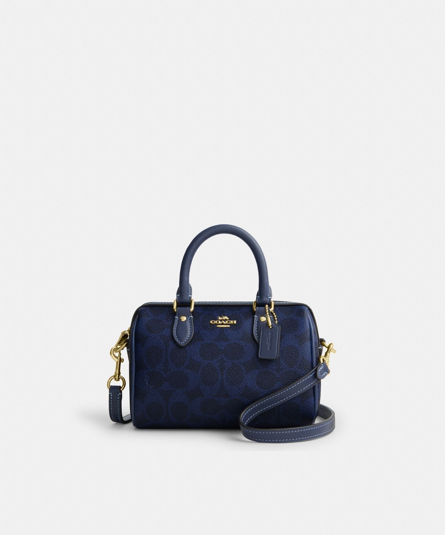 【SALE／40%OFF】COACH OUTLET ミニ ローアン クロスボディ バッグ・シグネチャー キャンバス コーチ　アウトレット バッグ ショルダーバッグ ブルー【送料無料】