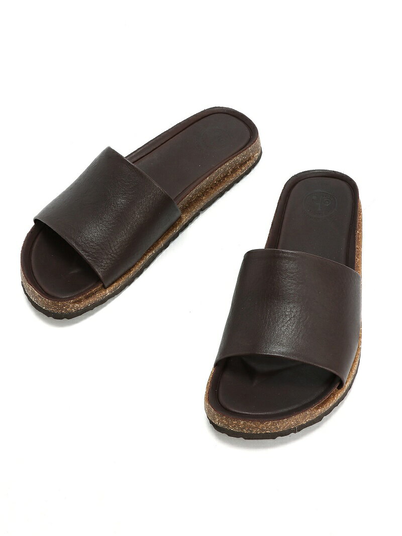 【SALE／40%OFF】YOSUKE U.S.A (L)レザースライドサンダル ダークブラウン ヨースケ シューズ・靴 サンダル ブラウン【送料無料】