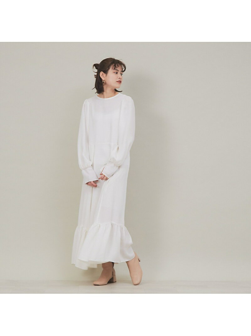 【SALE／30%OFF】Rouge vif la cle キュプラロングドレス ルージュ・ヴィフ ラクレ ワンピース・ドレス シャツワンピース ホワイト ブラック【送料無料】