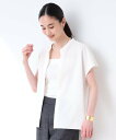 【SALE／50%OFF】INDIVI 【羽織りとしても!/SETUP可能/洗える/UVケア】麻調セミAラインブラウス＜夏の通勤・お出かけにおすすめ!＞ インディヴィ トップス シャツ・ブラウス ホワイト グレー ブラック ベージュ【送料無料】