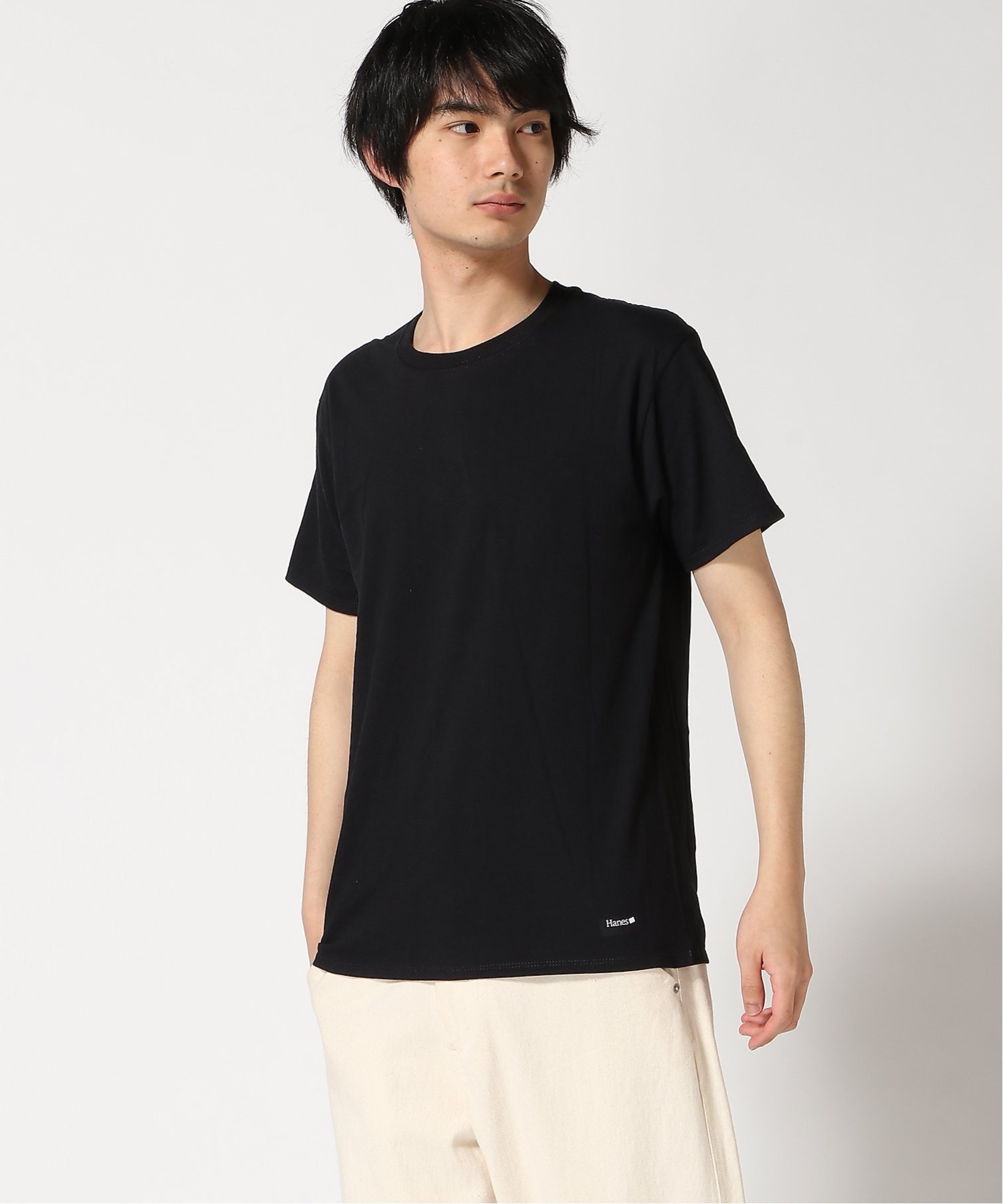 Hanes Hanes/(M)2P クルーネックTシャツ BOXセット ジーンズメイト トップス カットソー・Tシャツ ホワイト ブラック