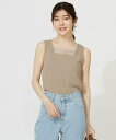 【SALE/30%OFF】any SiS 【洗える】シアーコンビスクエアネック タンクトップ エニィスィス トップス ノースリーブ・タンクトップ ブラック グレ...
