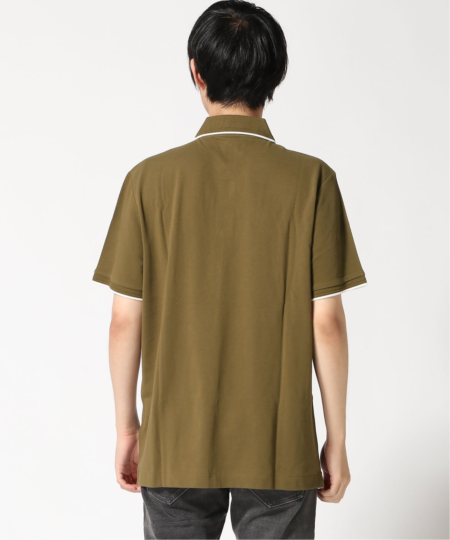 【公式ショップ】CHEST LOGO STRIPED POLO/チェストロゴポロシャツ ジースターロゥ トップス ポロシャツ カーキグリーン