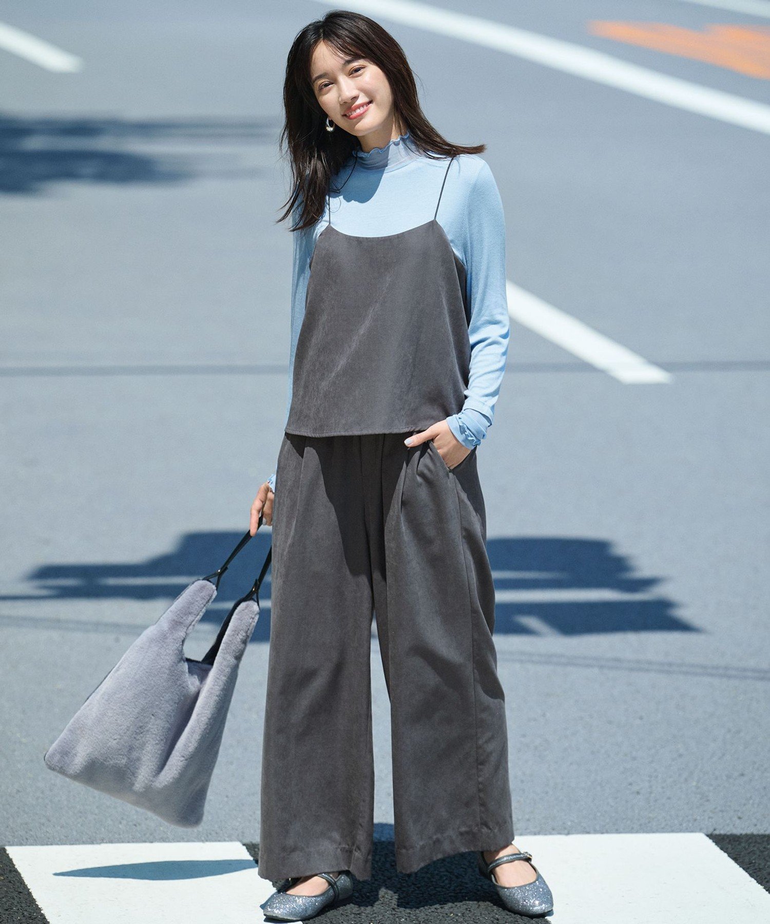 ANY 【2SET】ビスチェ×パンツセット エニィ ジャケット・アウター テーラードジャケット・ブレザー ブ..