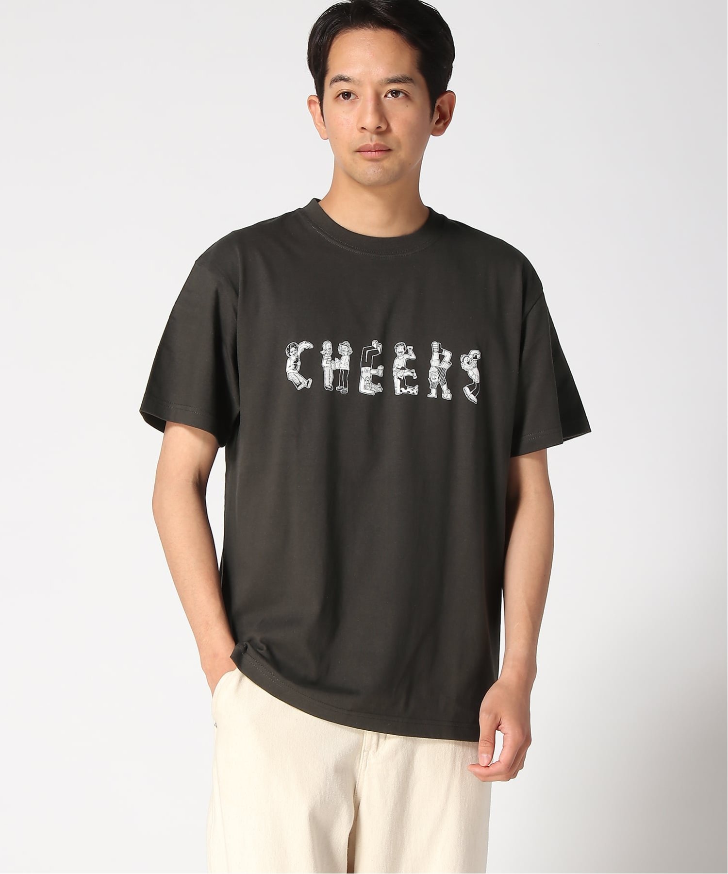 gym master gym master/(U)5.6oz CHEERS Tee ジムマスター トップス カットソー・Tシャツ レッド ブルー ホワイト グレー イエロー