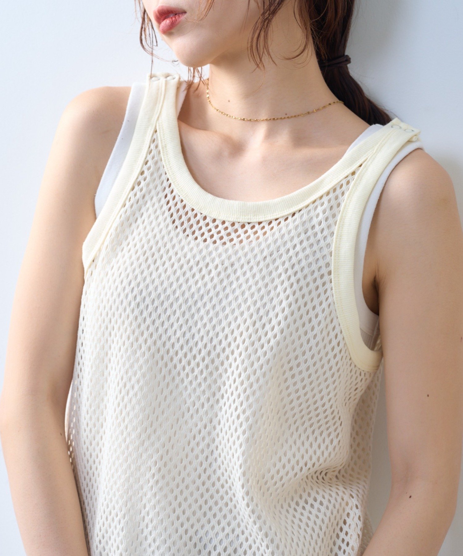 【SALE／30%OFF】CIAOPANIC TYPY 【willow】メッシュタンク チャオパニックティピー トップス ノースリーブ・タンクトップ ホワイト ブラック【送料無料】