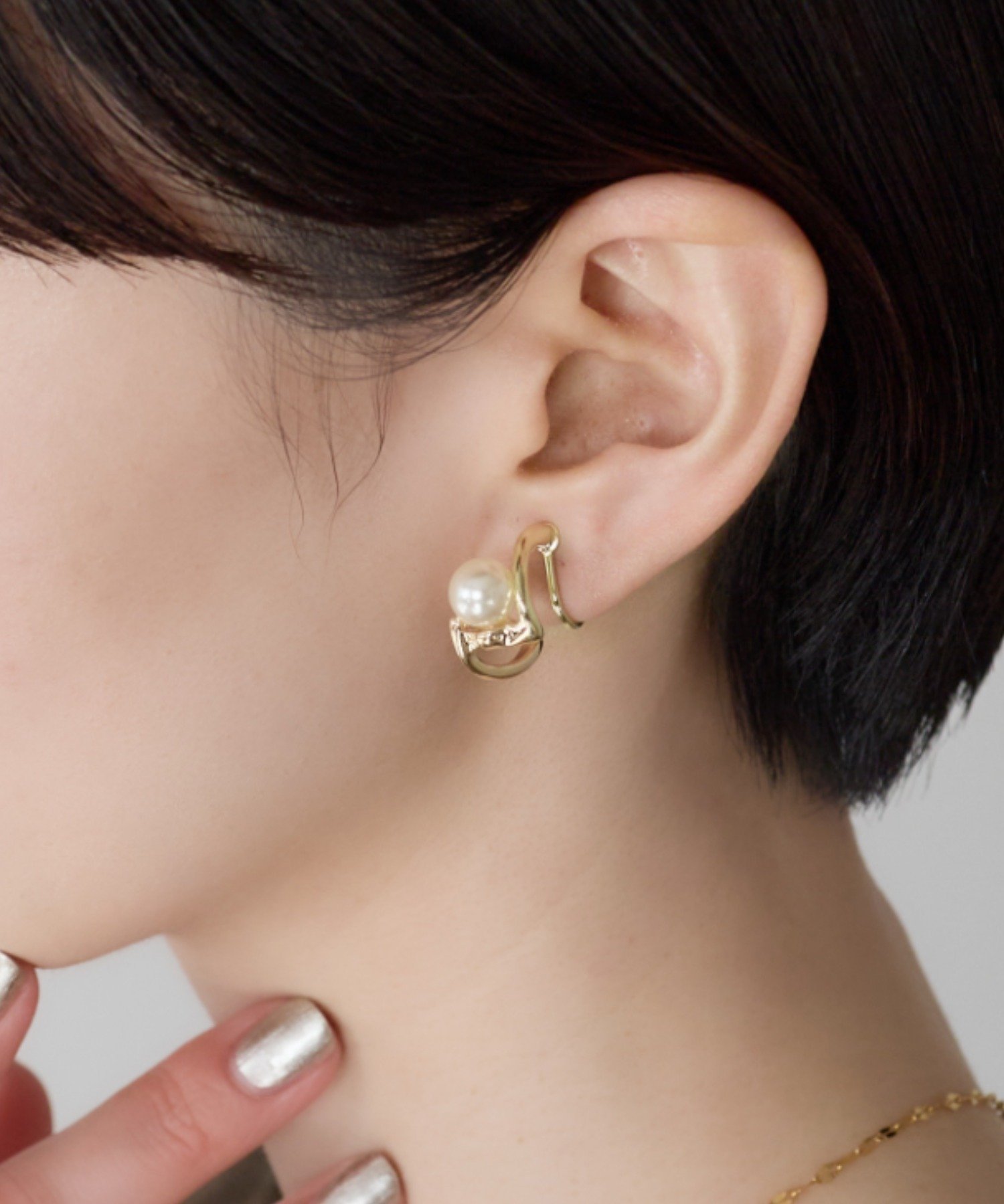 【SALE／41%OFF】ciite' シリコン付 デザインパール イヤリング シーテ アクセサリー・腕時計 イヤリング・イヤーカフ ゴールド シルバー