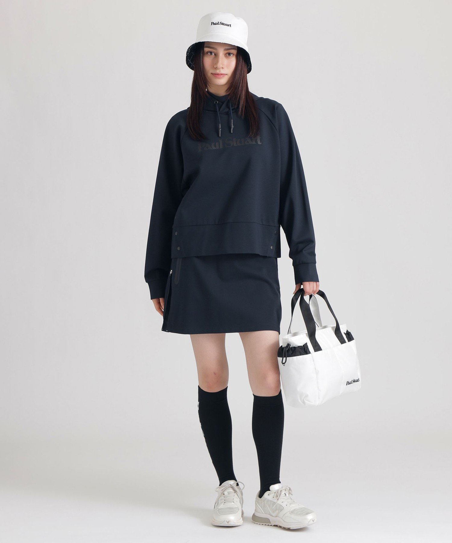 Paul Stuart 【GOLF Women's】アクティブポンチパーカー ポール・スチュアート トップス パーカー・フーディー ネイビー ベージュ【送料無料】 3