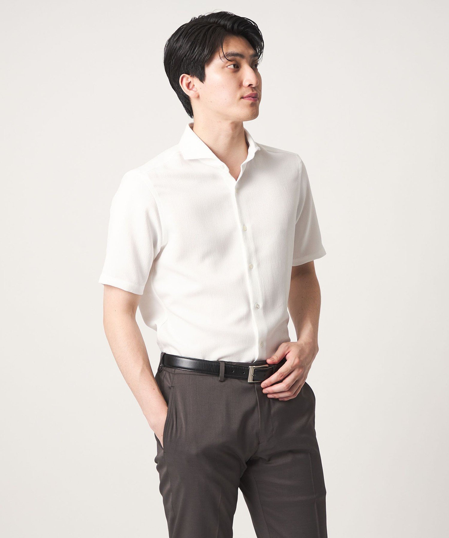 【SALE／30%OFF】a day in the life リネンライク スラブ ツイル カッタウェイカラーシャツ-吸水速乾-＜A DAY IN THE LIFE＞ ユナイテッドアローズ アウトレット トップス シャツ・ブラウス ホワイト【送料無料】
