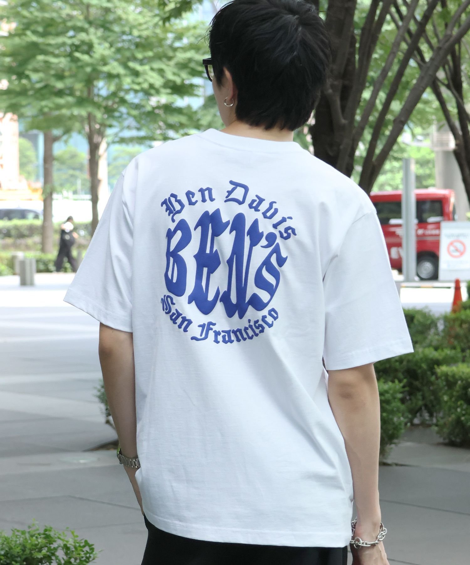 OLD CIRCLE TEE ナバル トップス カットソー・Tシャツ ホワイト ネイビー ブラック