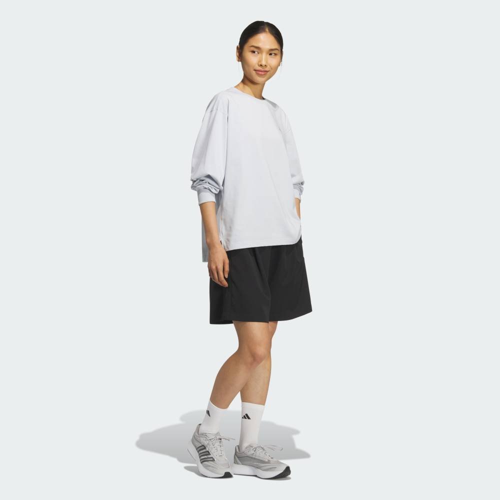 【公式】アディダス adidas 返品可 エッセンシャルズ プラス スモール ロゴ ルーズフィット長袖Tシャツ アディダス トップス カットソー・Tシャツ ブルー