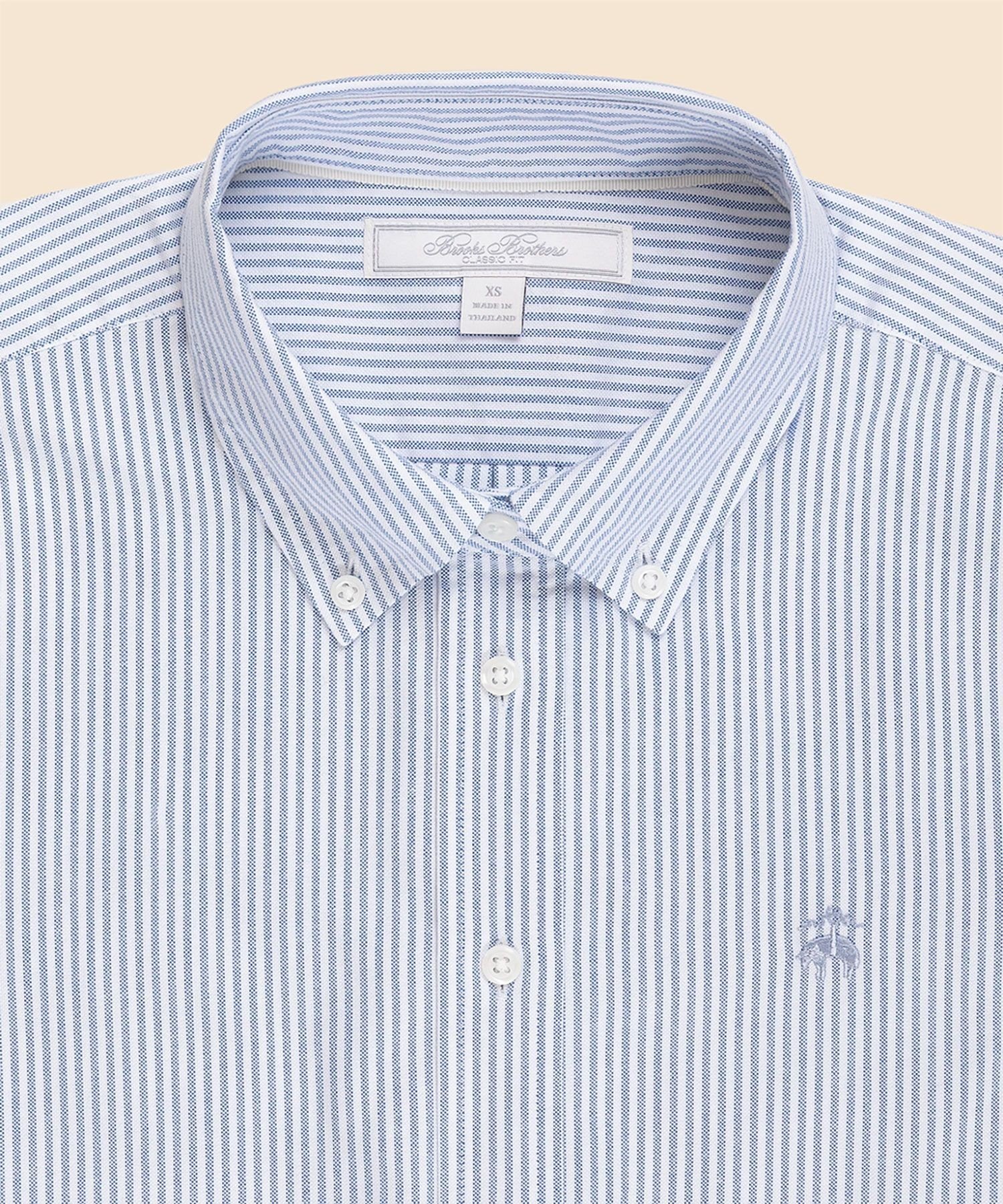 オックスフォード キャンディストライプ GFロゴ ボタンダウンシャツ Classic Fit ブルックス ブラザーズ トップス シャツ・ブラウス ブルー