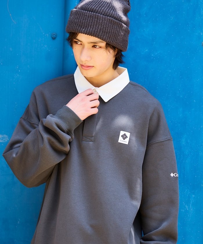 限定展開 ×FREAK'S STORE 別注 インペリアルパーク ワンポイントロゴ ラグビーシャツbr フリークスストア トップス カットソー・Tシャツ ネイビー グレー ブラック ベージュ