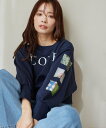 【SALE/50%OFF】mysty woman 【花盛友里さんコラボ】コラボフォトプリントウラケ ミスティウーマン トップス スウェット・トレーナー
