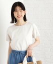 THE SHOP TK 袖タックTシャツ【接触冷感/毛玉になりにくい/UV】 ザ ショップ ティーケー トップス カットソー・Tシャツ ホワイト ブラウン ブラック【送料無料】