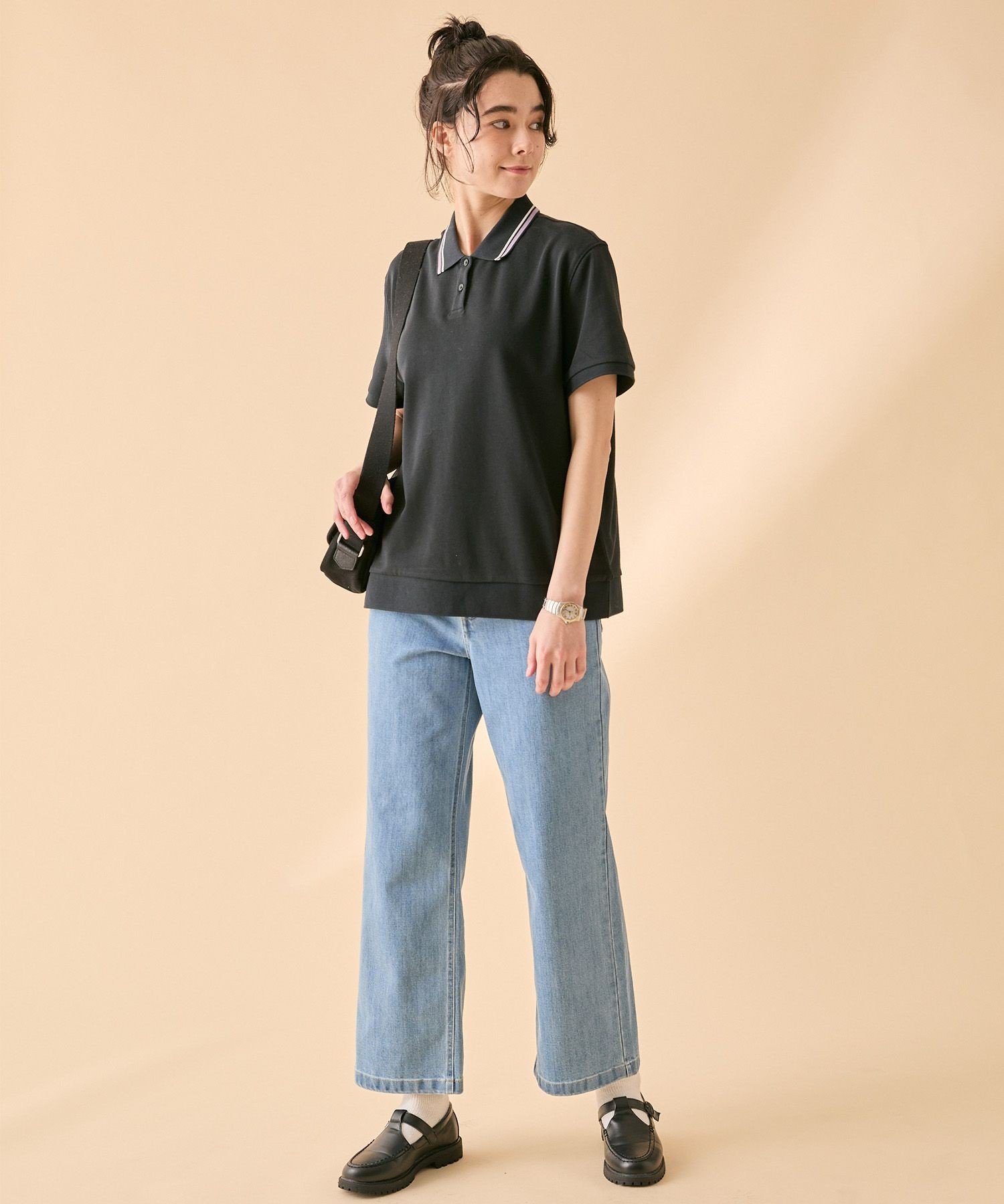 オーガニックコットン ストレート ストレッチデニム ジーンズ エーグル パンツ ジーンズ・デニムパンツ ブルー