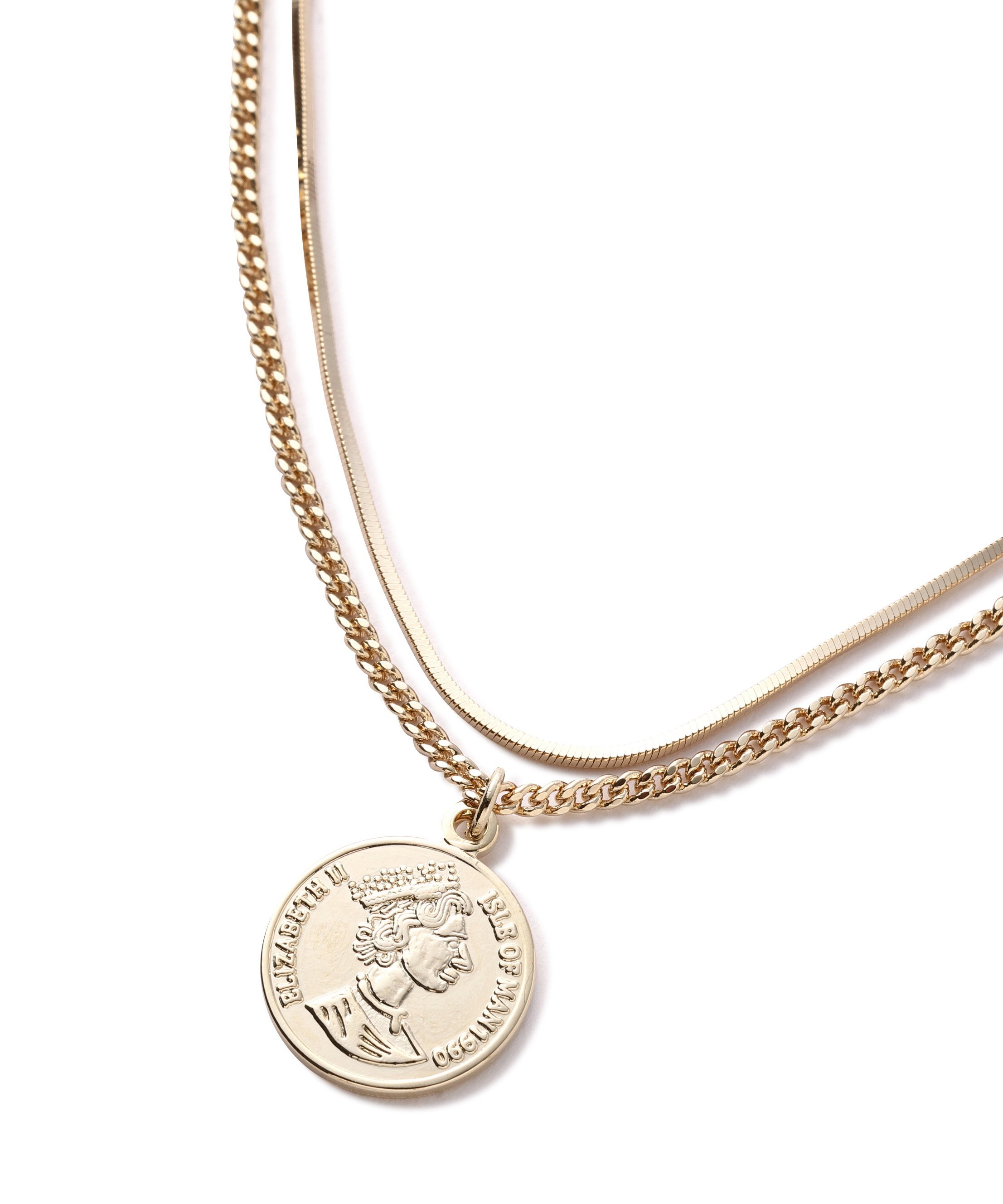 PROPORTION BODY DRESSING 2連コインネックレス プロポーションボディドレッシング アクセサリー・腕時計 その他のアクセサリー・腕時計 ゴールド
