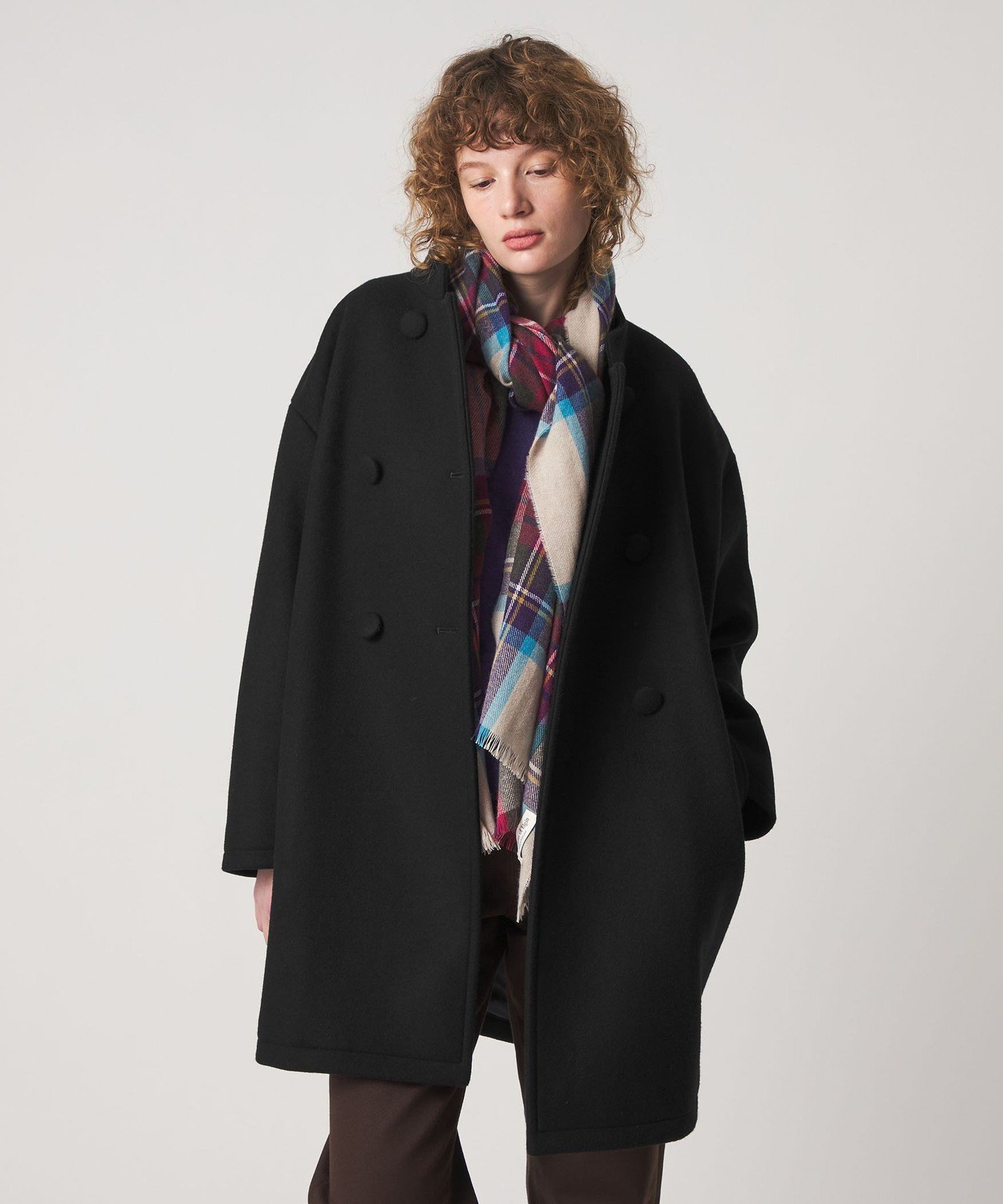 【SALE／30%OFF】Steven Alan ＜Steven Alan＞ビーバー スタンドカラー コート ユナイテッドアローズ アウトレット ジャケット・アウター その他のジャケット・アウター グリーン ブラック【送料無料】 stylife-15718353 Rakuten Fashion サンプル画像2