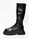 【SALE/33%OFF】SVEC SVEC ストレッチレザー サイドジップ ロングブーツ シュベック シューズ・靴 ブーツ ブラック