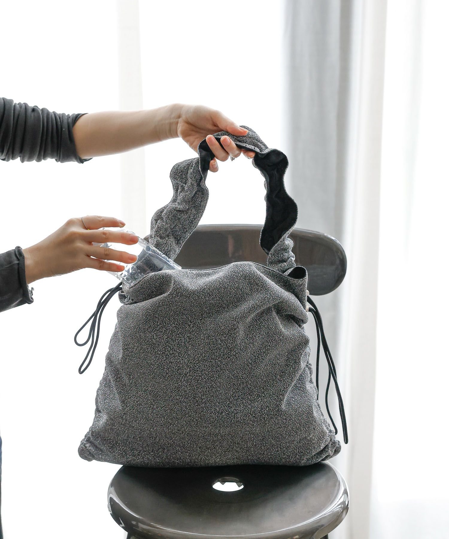 【SALE／60%OFF】GLOBAL WORK ラメシャーリング3WAYショルダー/120753 グローバルワーク バッグ ショルダーバッグ ブラック シルバー パープル ブラウン グリーンのサムネイル