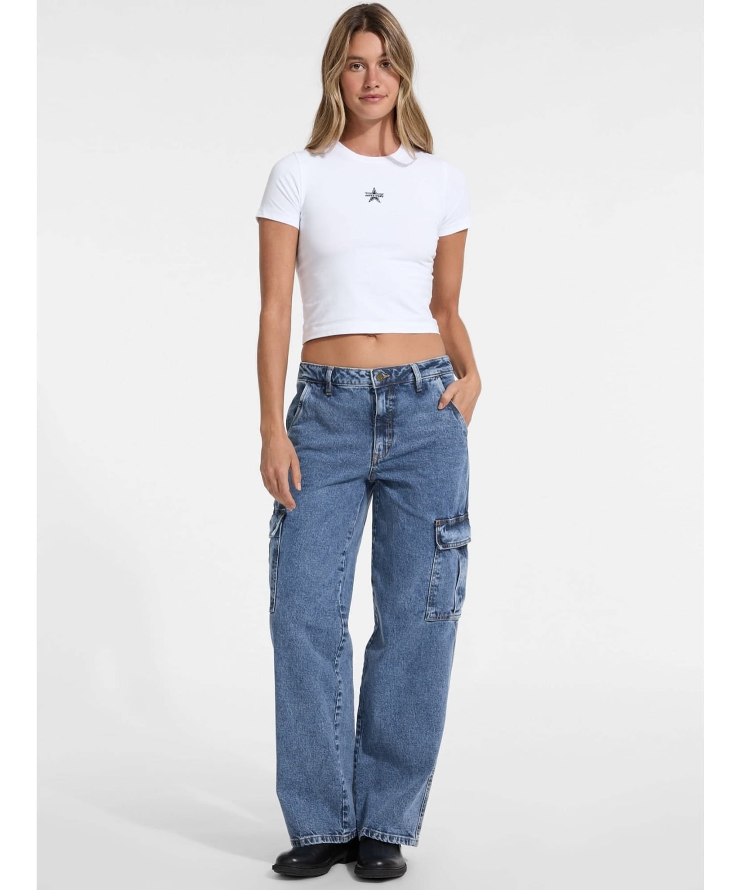 GUESS JEANS デニムパンツ カーゴジーンズ レディース(W)G10 Cargo ゲス パンツ ジーンズ・デニムパンツ ブルー
