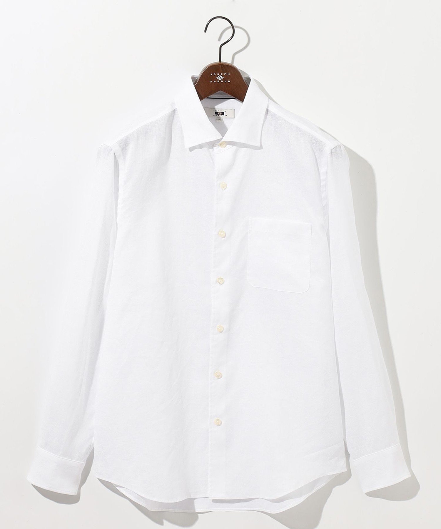 ABBOUD 【麻100%・軽い・涼しい】 モイスチャーリネンペイズリー シャツ ジョセフアブード トップス シャツ・ブラウス ネイビー ホワイト ブルー