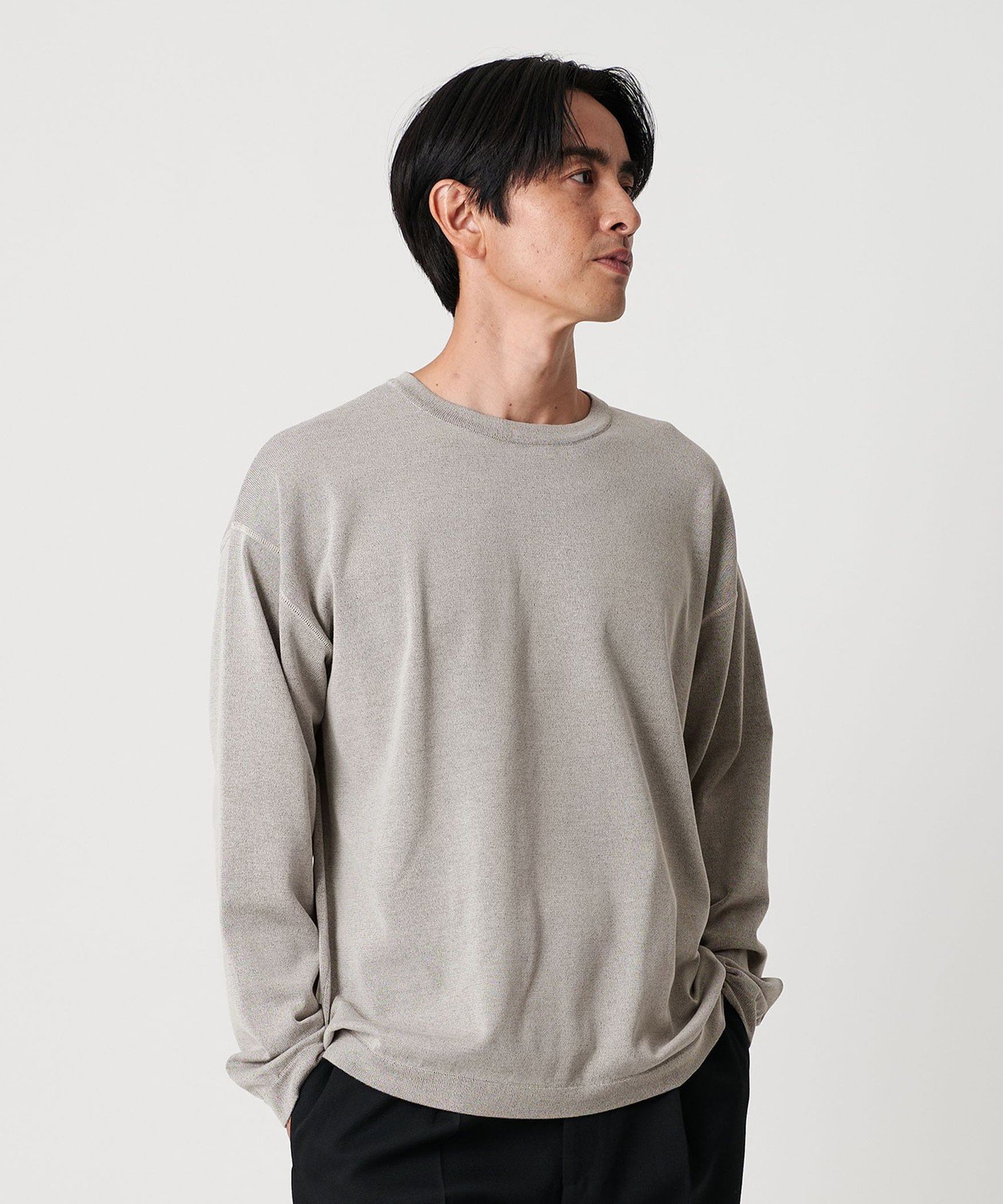 【SALE／55%OFF】BEAUTY&YOUTH UNITED ARROWS プレーティング フェード クルーネック ニット 抗菌・防臭機能付き ビューティー＆ユース　ユナイテッドアローズ トップス ニット グレー ブラック【送料無料】