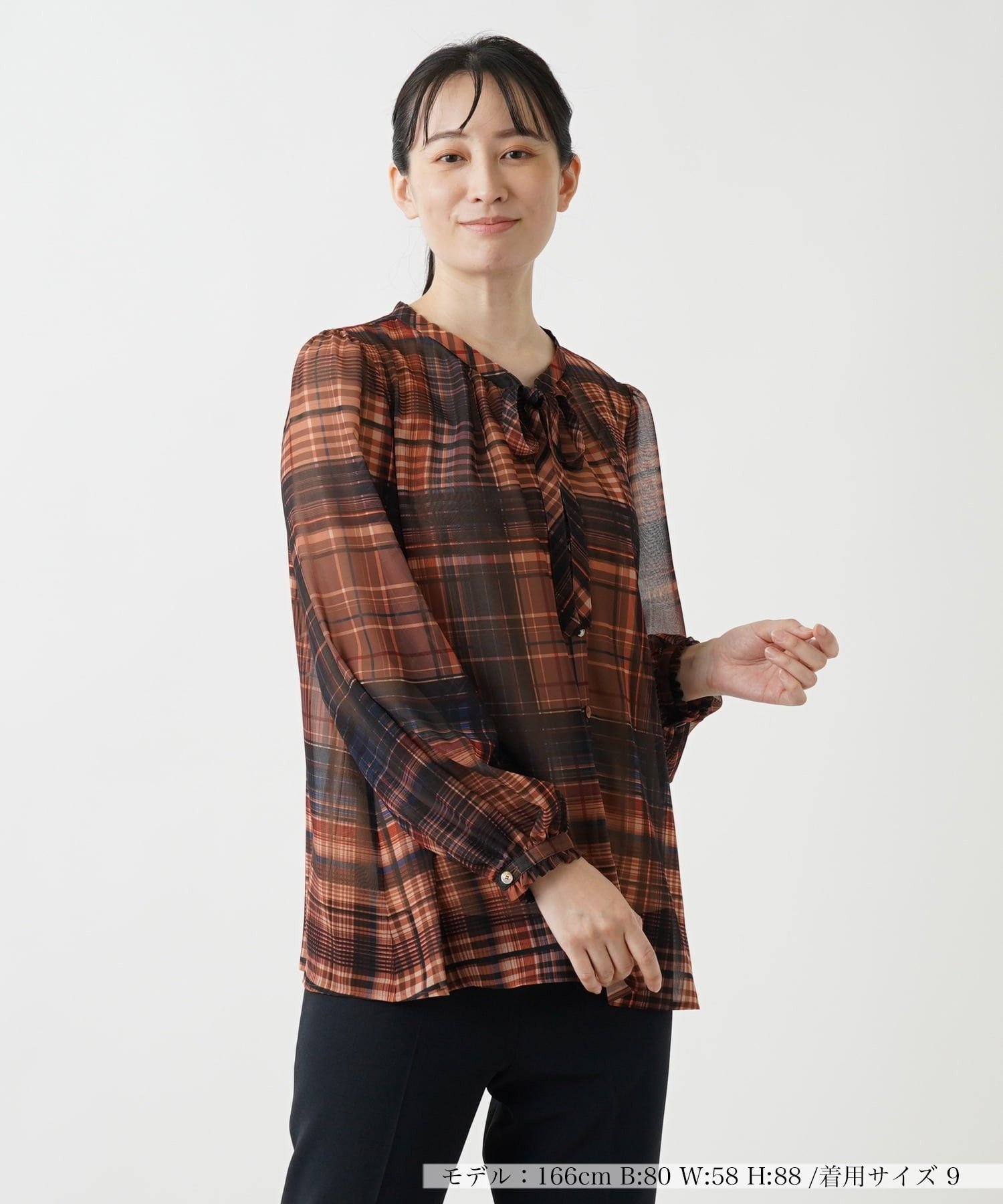 Leilian ブラウス【ROCHAS Premiere】 レリアン トップス シャツ・ブラウス ブラウン