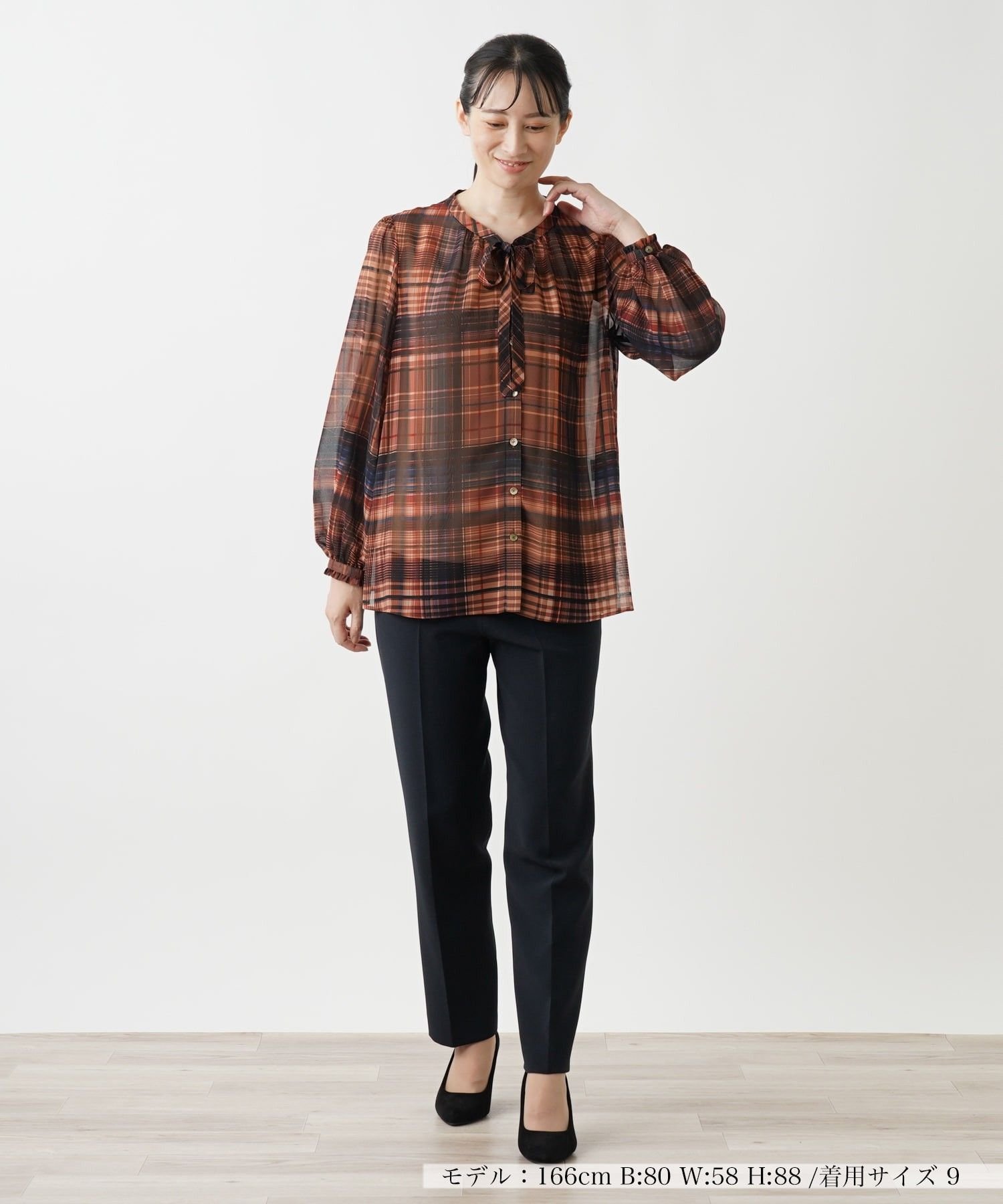 Leilian ブラウス【ROCHAS Premiere】 レリアン トップス シャツ・ブラウス ブラウン