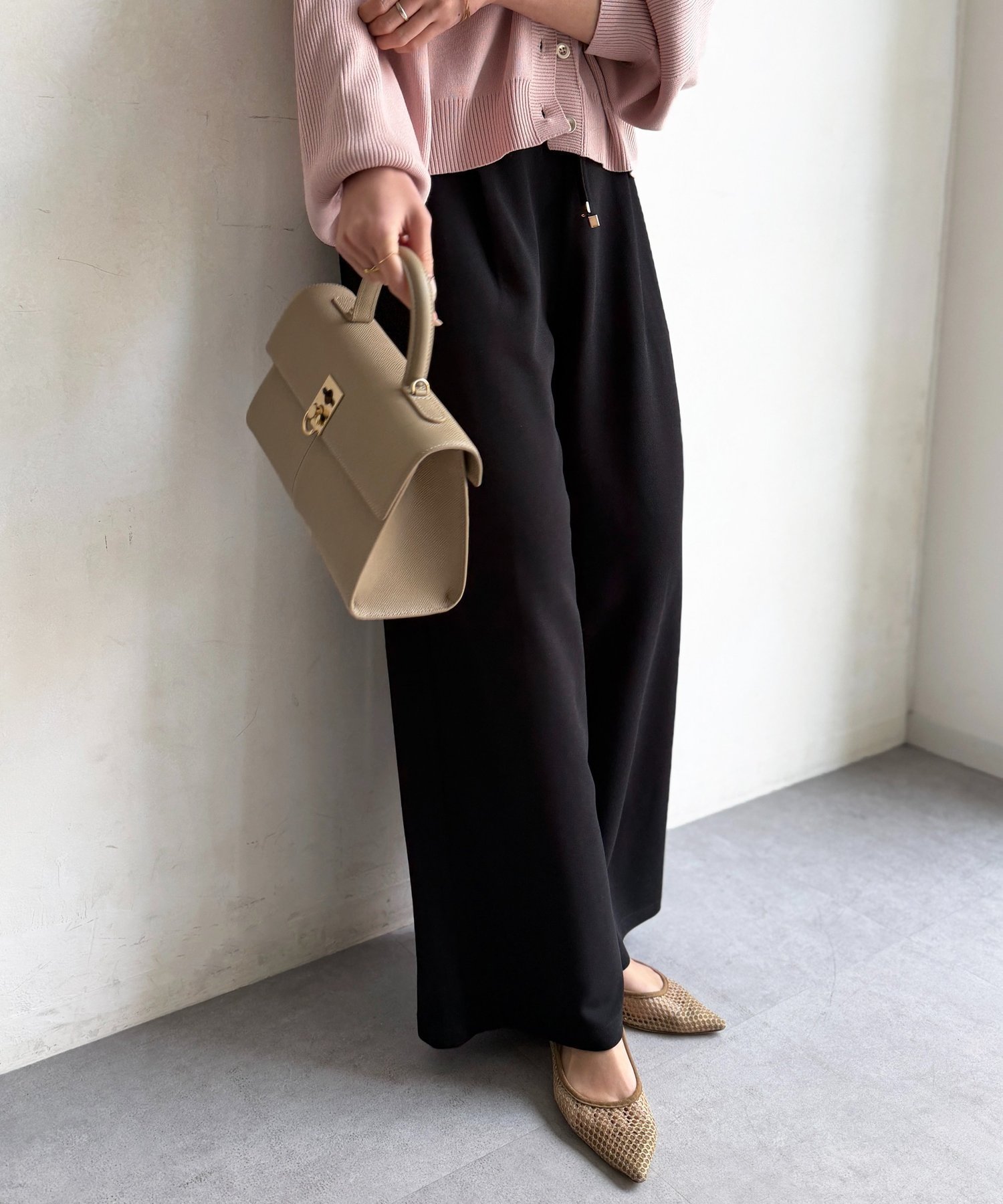 【SALE／62%OFF】Chez toi カットジョーゼットタックパンツ シェトワ パンツ その他のパンツ ブラック ブルー グリーン ベージュ