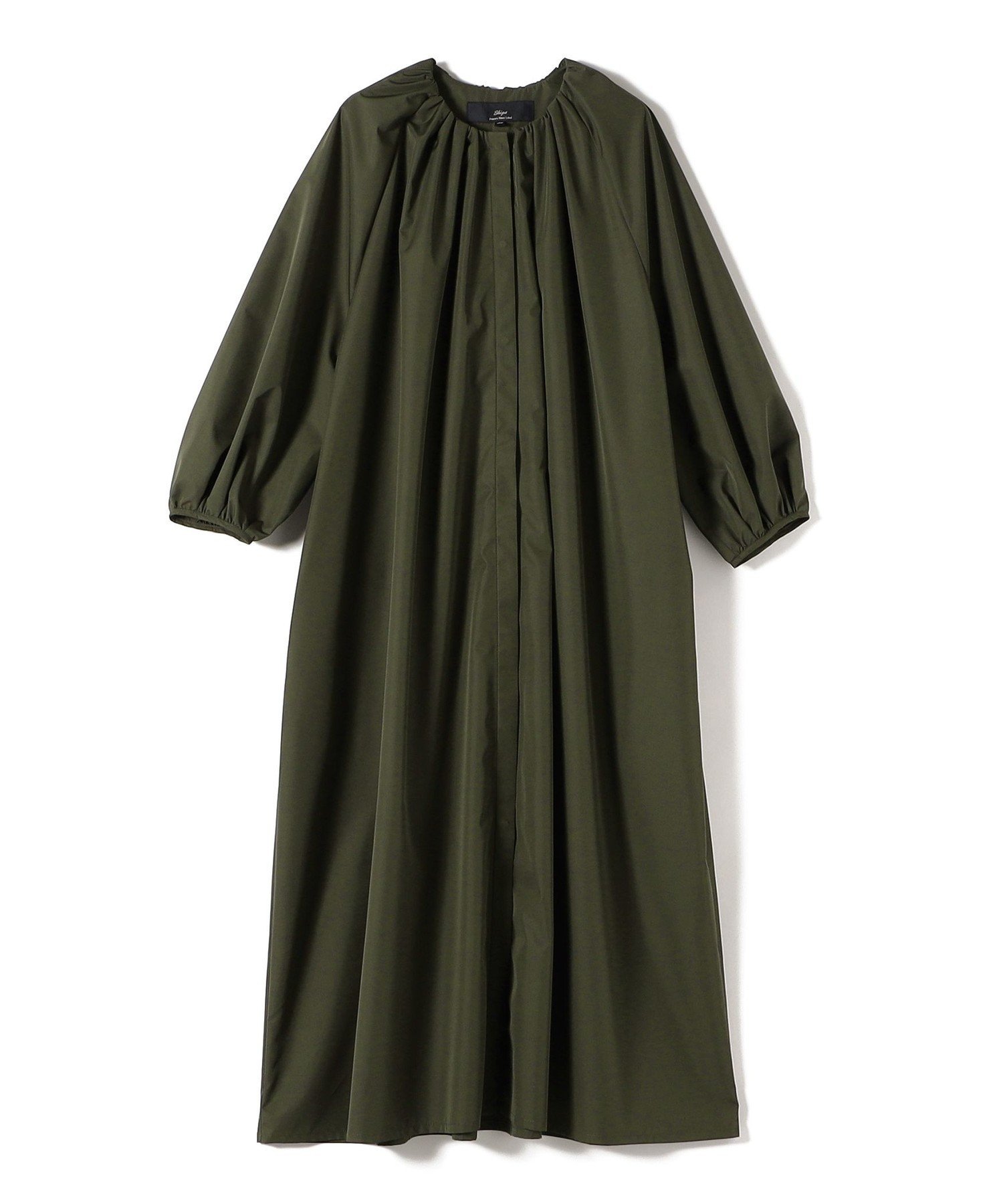 SHIPS WOMEN SHIPS Primary Navy Label:＜手洗い可能＞撥水 羽織 ギャザー ワンピース シップス ワンピース・ドレス ワンピース グリーン ブラック【送料無料】