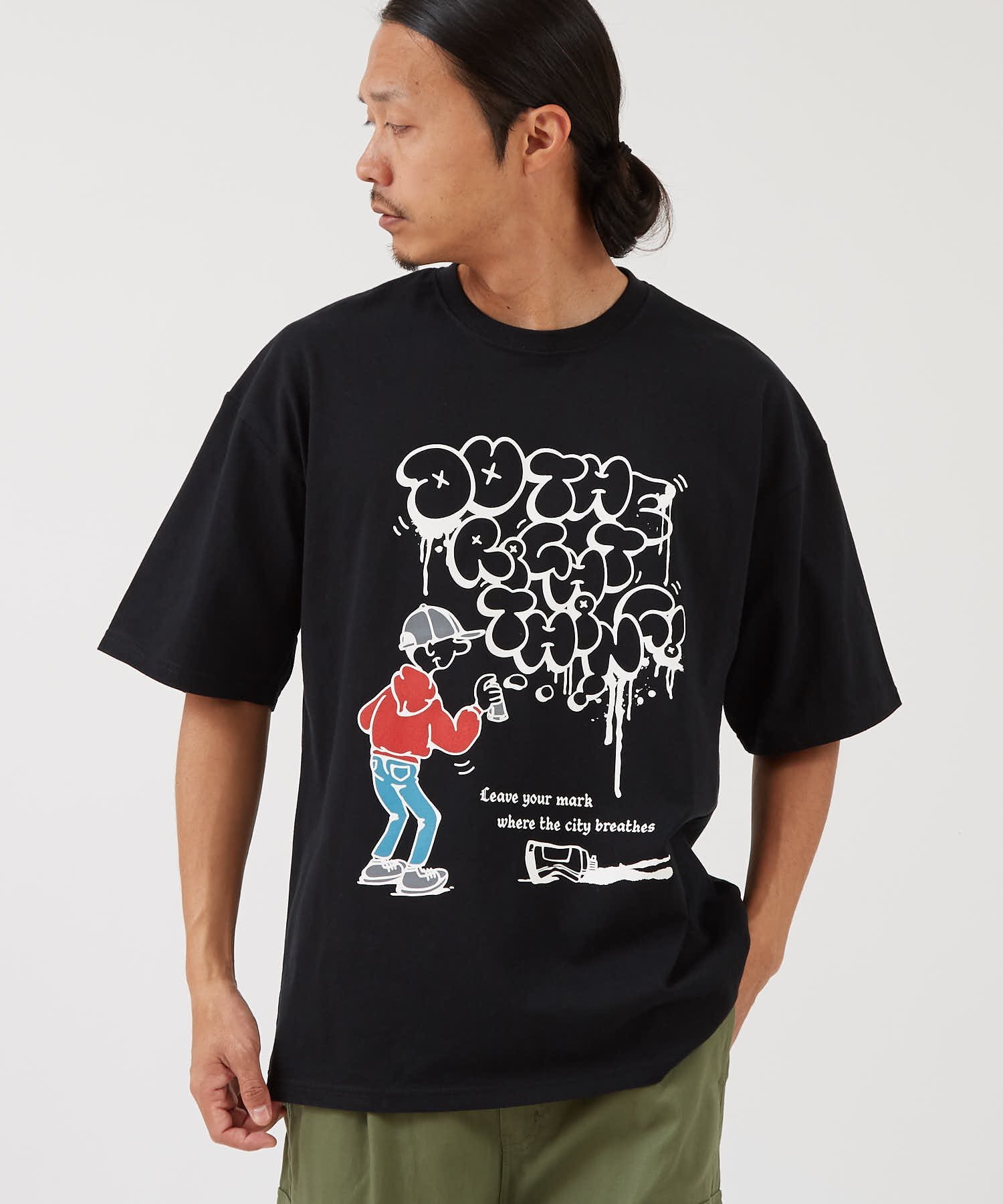 SIDEWAY STANCE SIDEWAY STANCE サイドウェイスタンス プリント 半袖Tシャツ インプローブス トップス カットソー・Tシャツ ホワイト ブラック