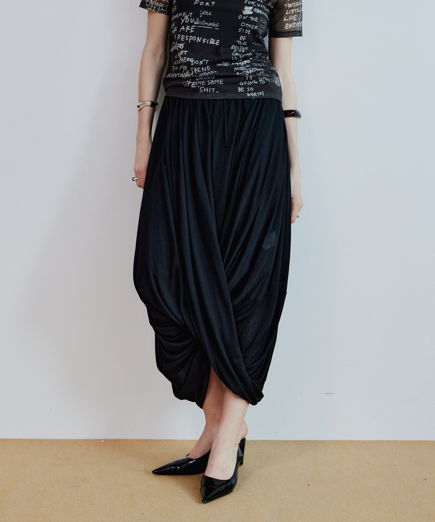 MAISON SPECIAL 2WAY Drape Skirt/2WAYドレープスカート メゾンスペシャル スカート その他のスカート ブラック ホワイト