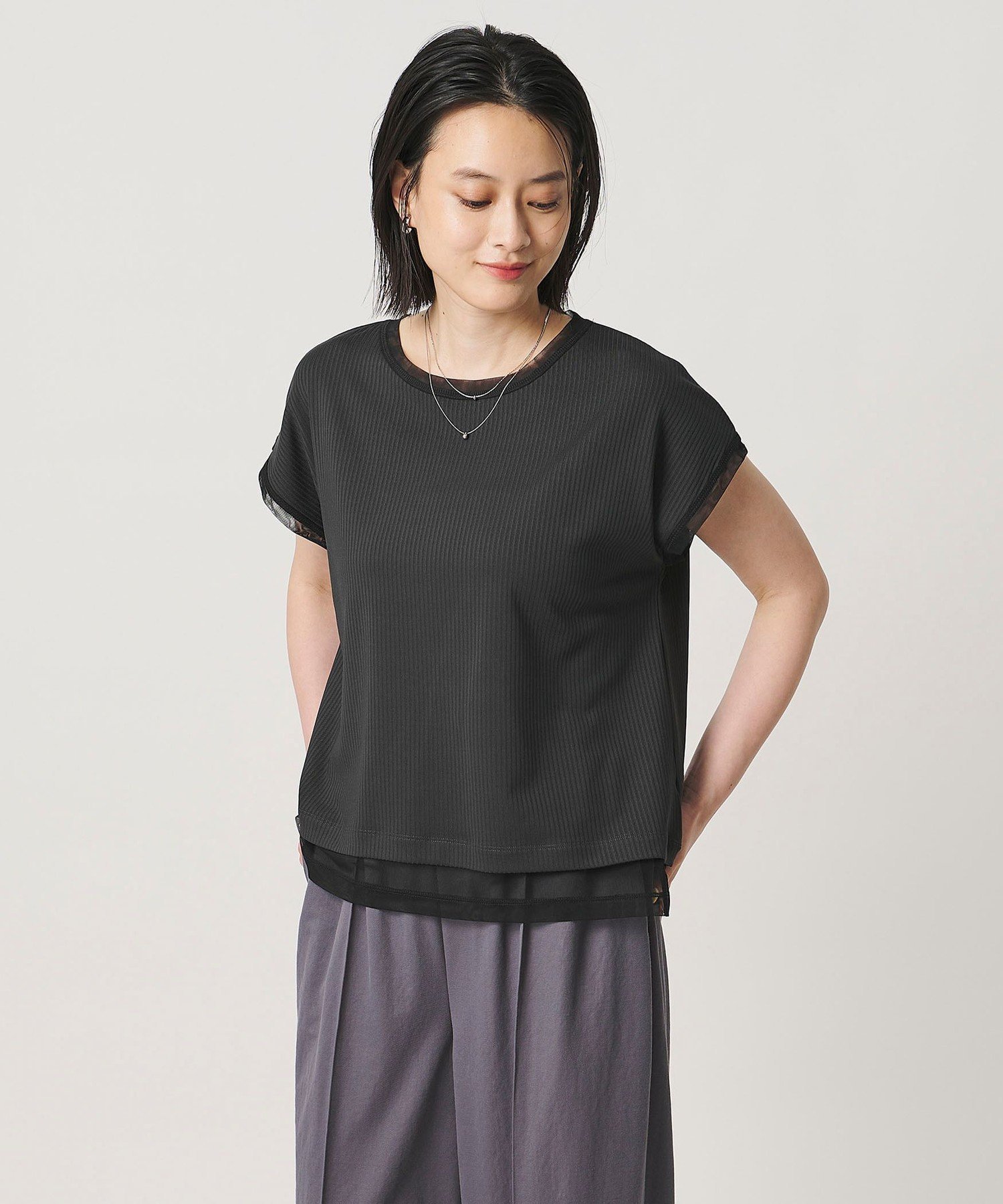 a day in the life チュールバインダー カットソー ＜A DAY IN THE LIFE＞ ユナイテッドアローズ アウトレット トップス カットソー・Tシャツ グレー ベージュ ホワイト【送料無料】
