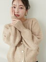 【SALE／20%OFF】natural couture ハート釦クルーネックカーディガン ナチュラルクチュール トップス その他のトップス ベージュ ホワイト グレー ブラック ブルー ピンク【送料無料】