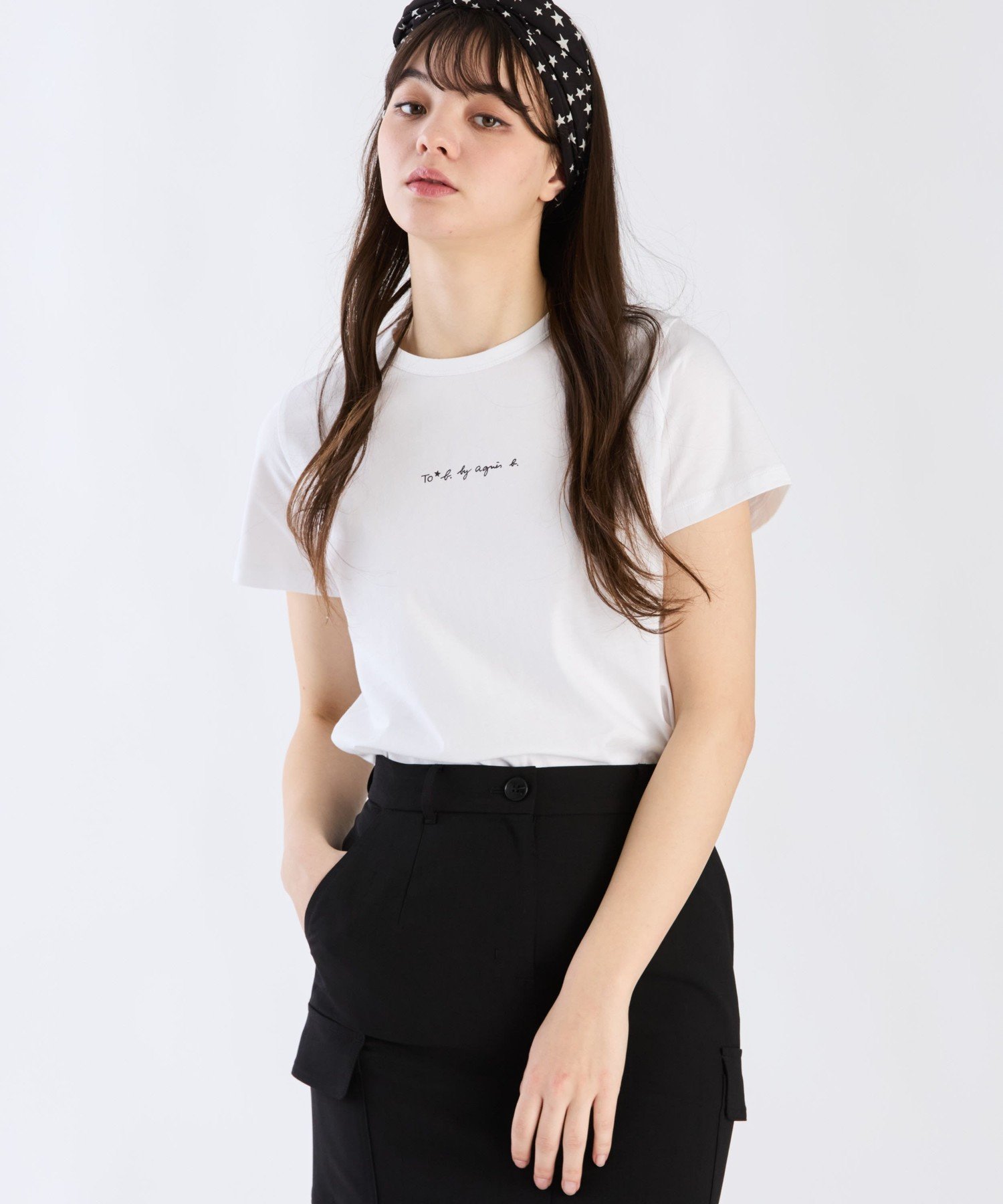To b. by agnes b. ミニロゴ コットン 半袖 Tシャツ アニエスベー トップス カットソー・Tシャツ ホワイト【送料無料】