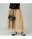 【SALE/20%OFF】Rouge vif la cle シアー切替ギャザースカート ルージュ・ヴィフ ラクレ スカート ロング・マキシスカート ベージュ ブラック【送料無料】