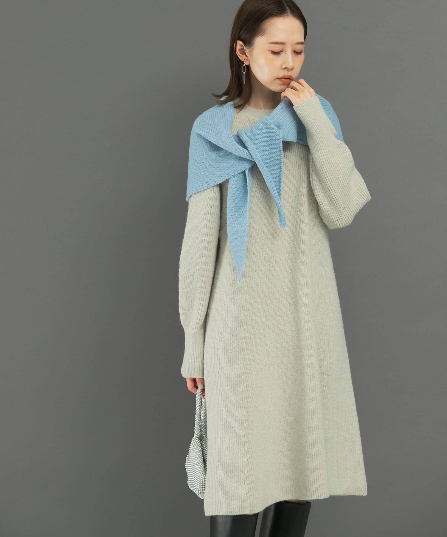 【SALE／50%OFF】URBAN RESEARCH ROSSO 『WEB限定』畦ニットミニワンピース アーバンリサーチロッソ ワンピース・ドレス ワンピース グレー ブラック【送料無料】